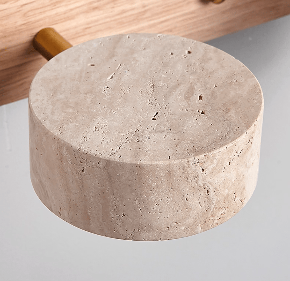 Applique murale pour meuble-lavabo en travertin et bois