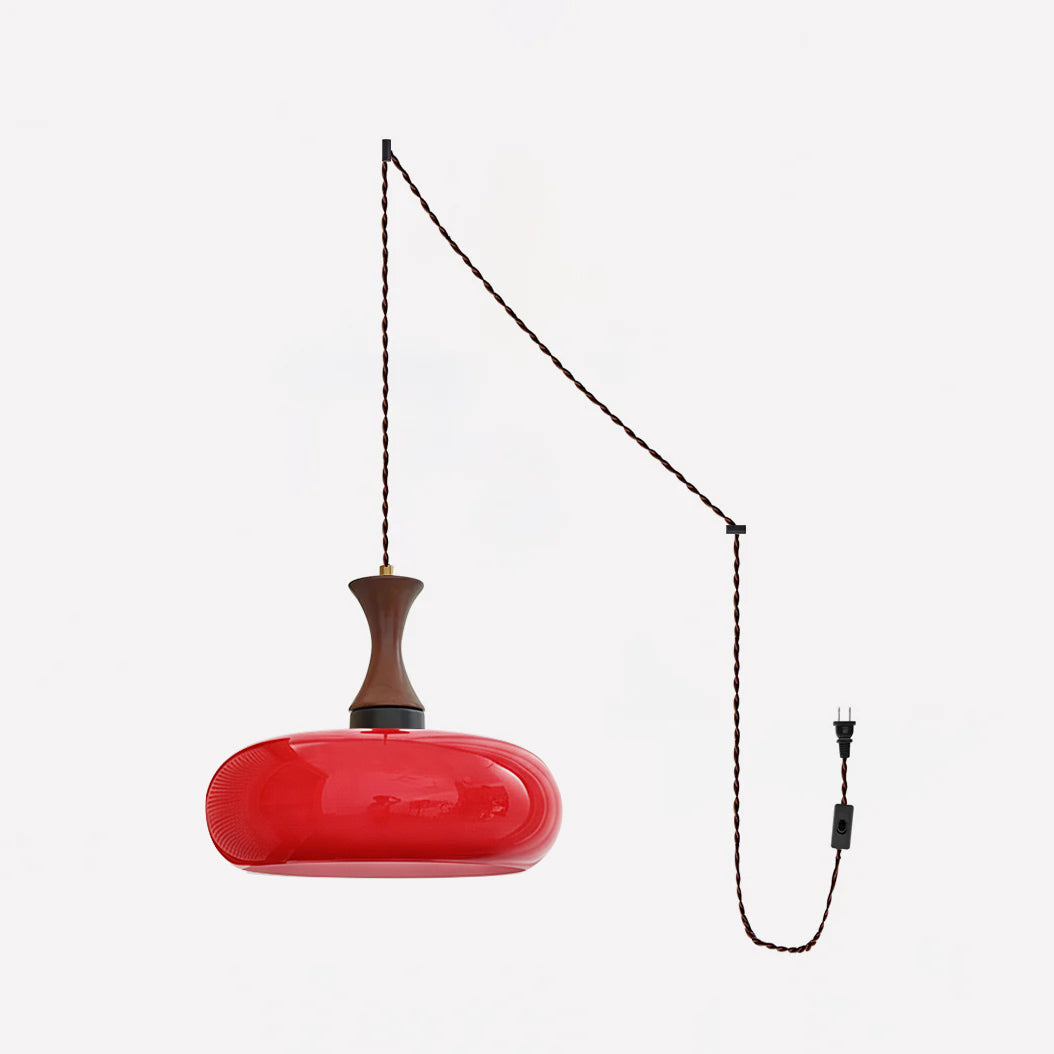 Suspension à brancher en verre ambré