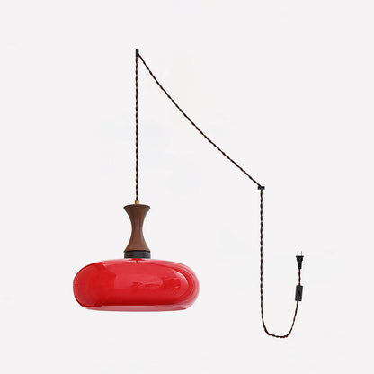 Suspension à brancher en verre ambré