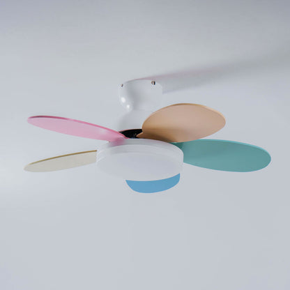 Ventilateur de plafond en bois à pales en forme de fleur