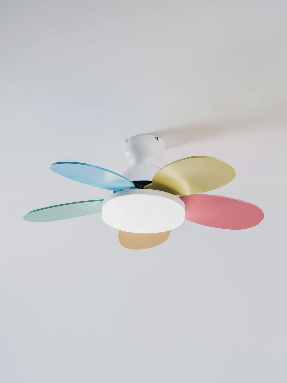 Ventilateur de plafond en bois à pales en forme de fleur
