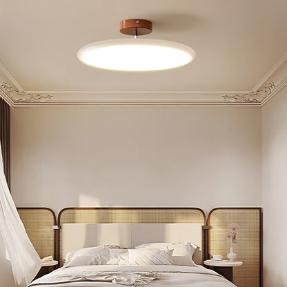 Plafonnier rond en bois orientable