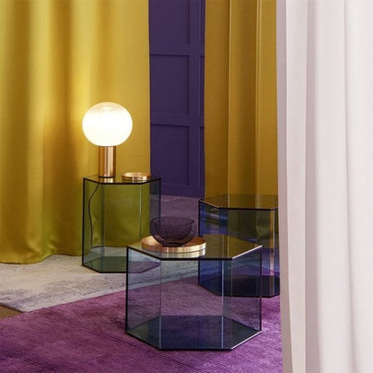 Lampe de table à globe de verre