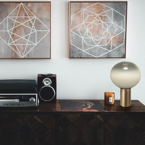 Lampe de table à globe de verre