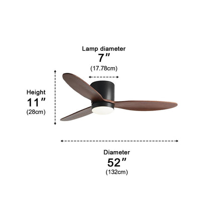 Ventilateur de plafond LED moderne à profil bas avec lumière