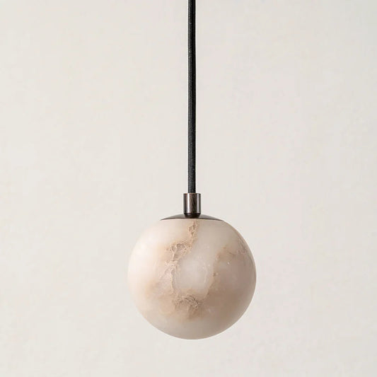 Suspension en bronze et verre albâtre