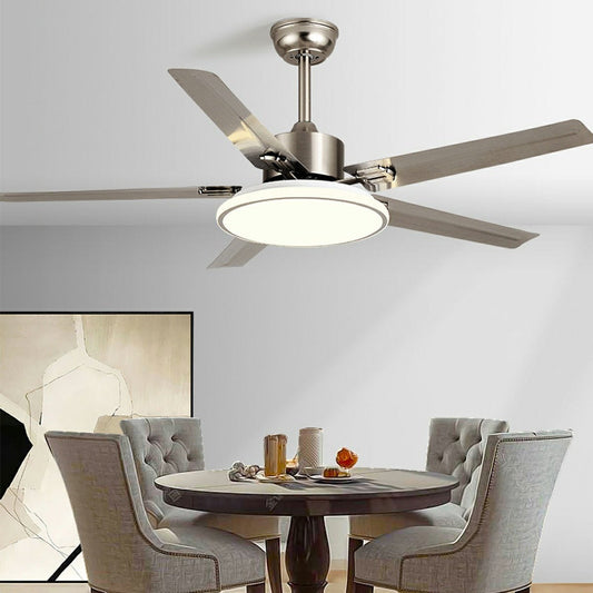 Ventilateur de plafond moderne à 5 pales avec lumière LED
