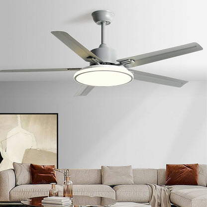 Ventilateur de plafond moderne à 5 pales avec lumière LED