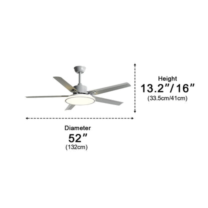 Ventilateur de plafond moderne à 5 pales avec lumière LED