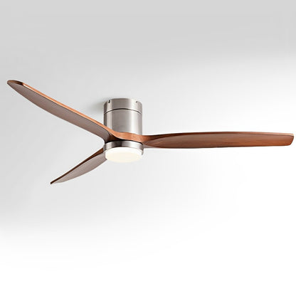 Ventilateur de plafond à LED avec finition bois moderne