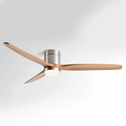 Ventilateur de plafond à LED avec finition bois moderne