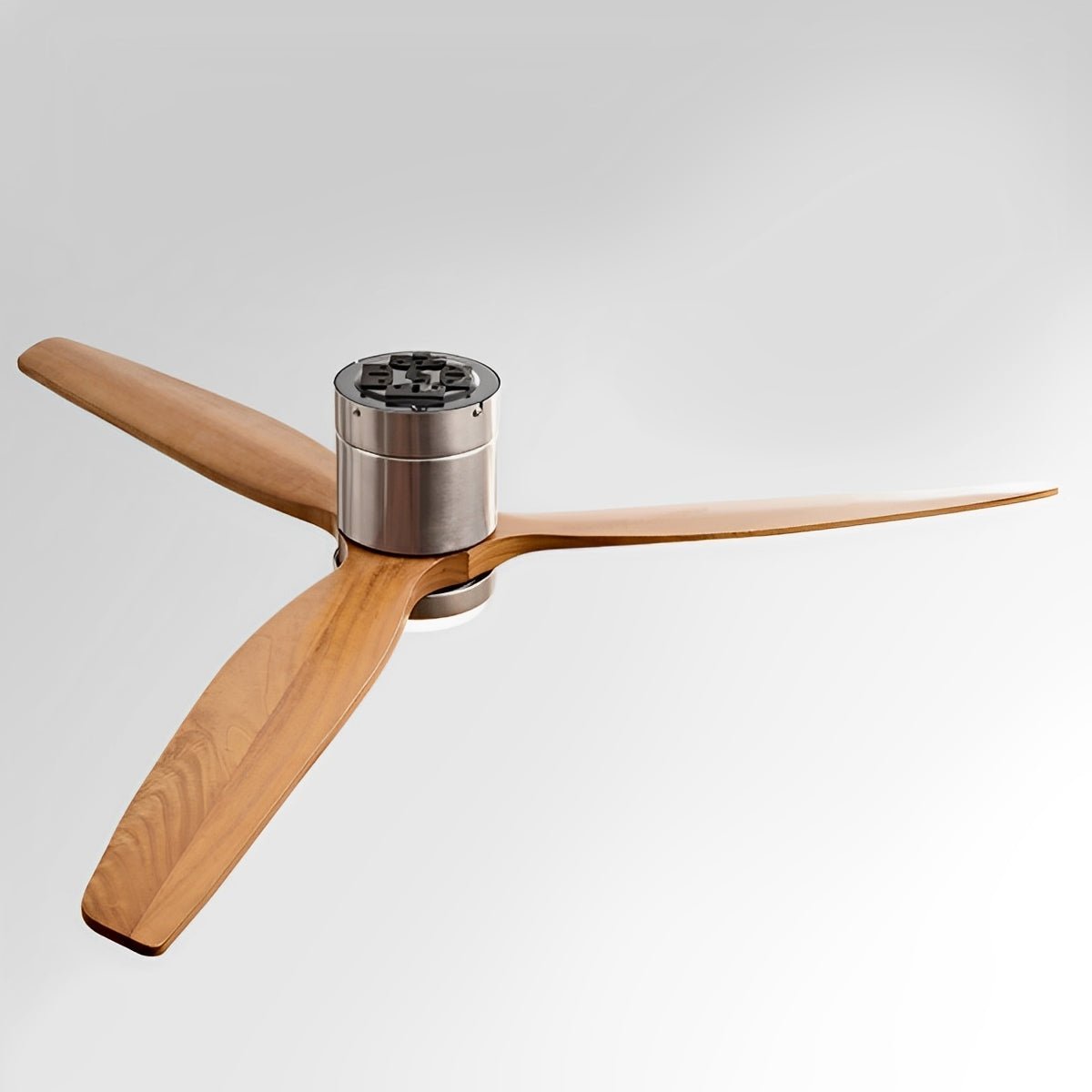 Ventilateur de plafond à LED avec finition bois moderne