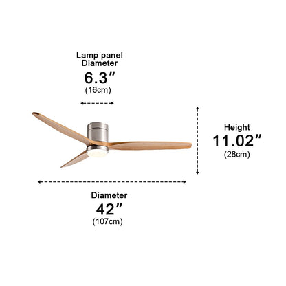 Ventilateur de plafond à LED avec finition bois moderne