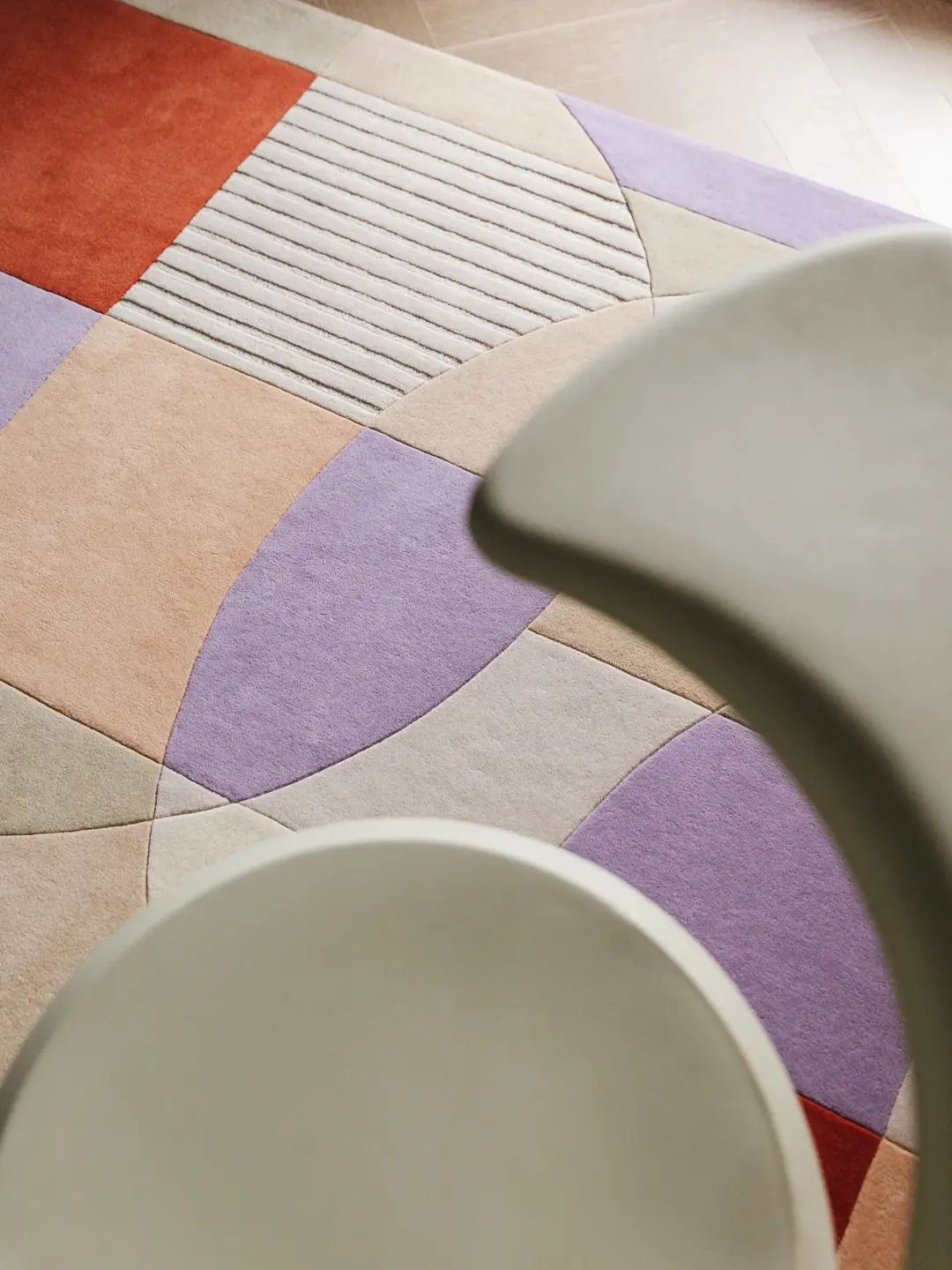 Tapis en laine moderne design multicolore