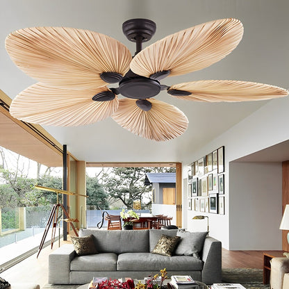 Ventilateur de plafond à feuilles de palmier tropical