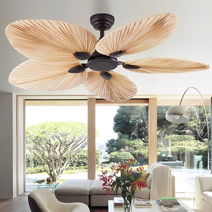 Ventilateur de plafond à feuilles de palmier tropical