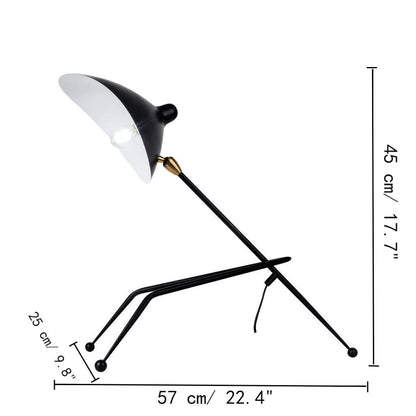 Lampe de table trépied en métal moderne