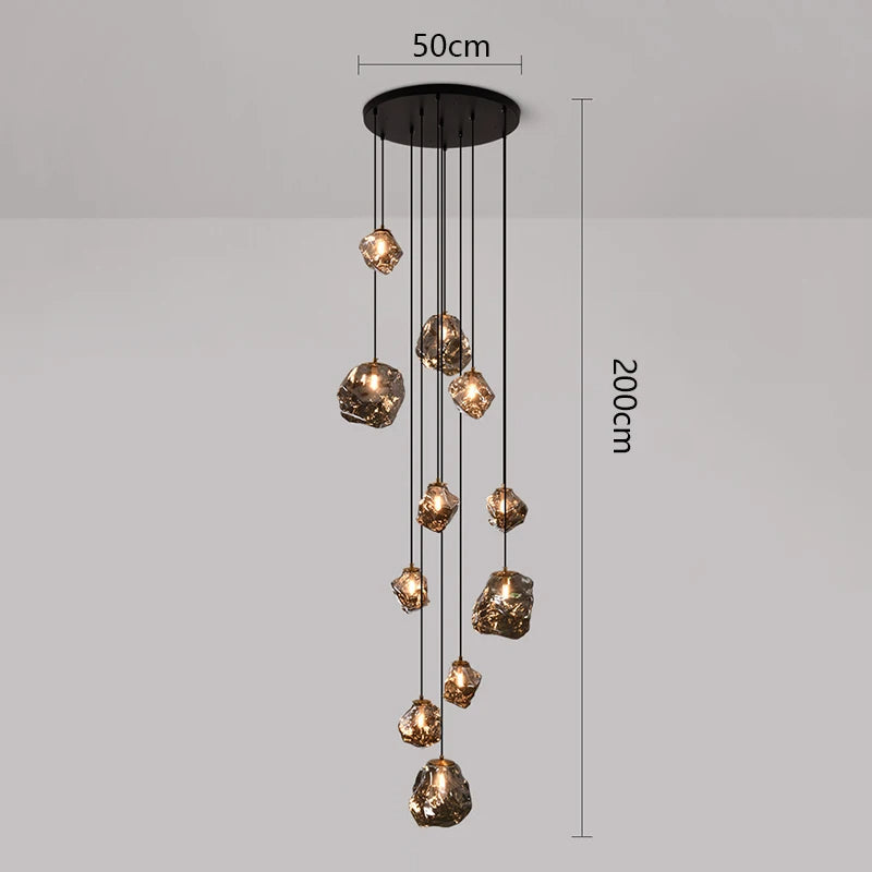 Lustre moderne à LED pour escalier