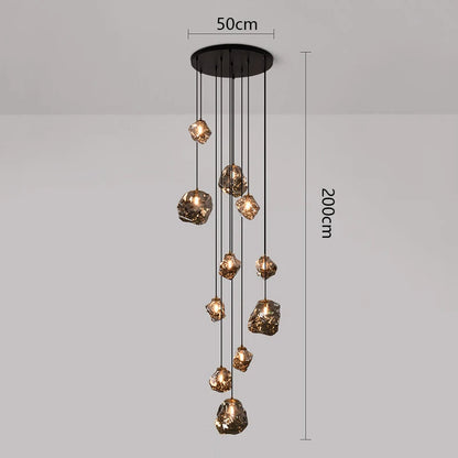 Lustre moderne à LED pour escalier