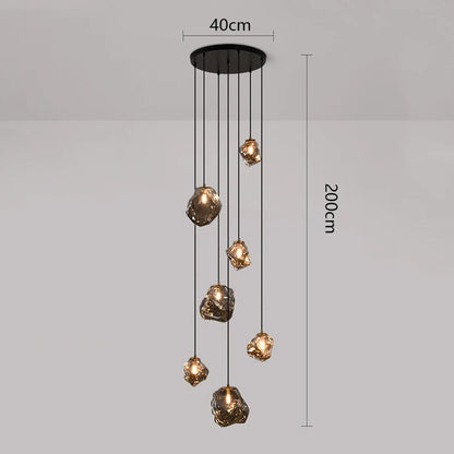 Lustre moderne à LED pour escalier