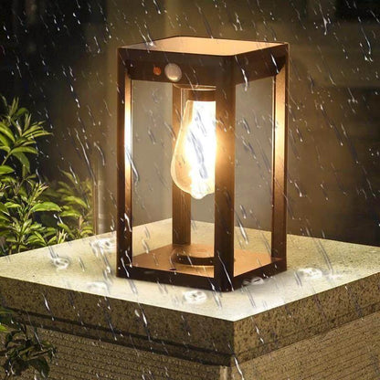 Lampe de colonne extérieure solaire à LED avec détecteur de mouvement