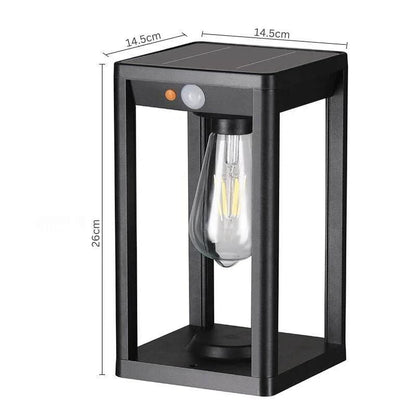 Lampe de colonne extérieure solaire à LED avec détecteur de mouvement