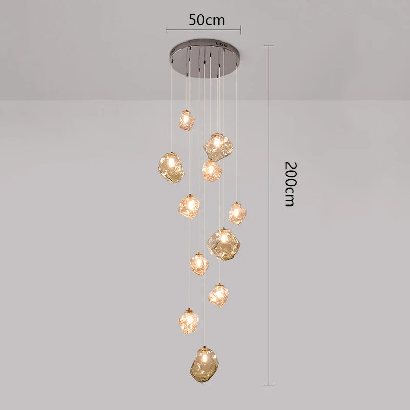 Lustre moderne à LED pour escalier