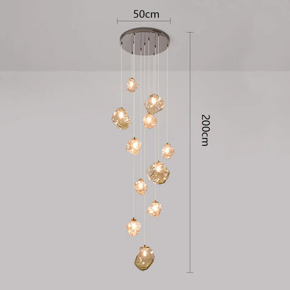 Lustre moderne à LED pour escalier