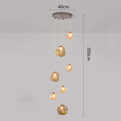 Lustre moderne à LED pour escalier