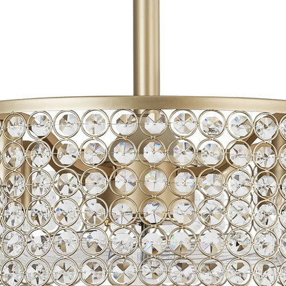 Ventilateur de plafond moderne avec lumière en cristal
