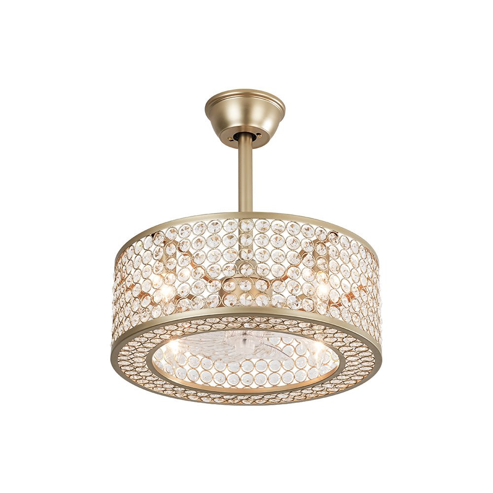Ventilateur de plafond moderne avec lumière en cristal