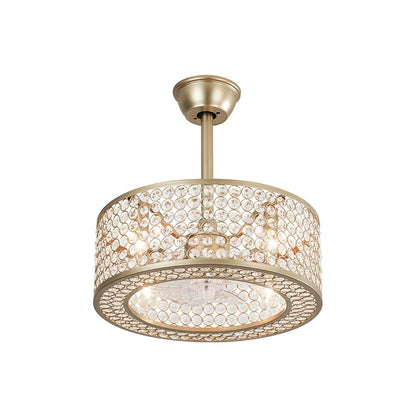 Ventilateur de plafond moderne avec lumière en cristal