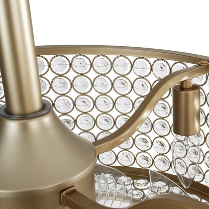 Ventilateur de plafond moderne avec lumière en cristal
