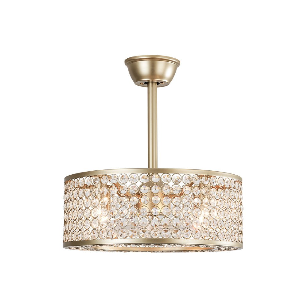 Ventilateur de plafond moderne avec lumière en cristal