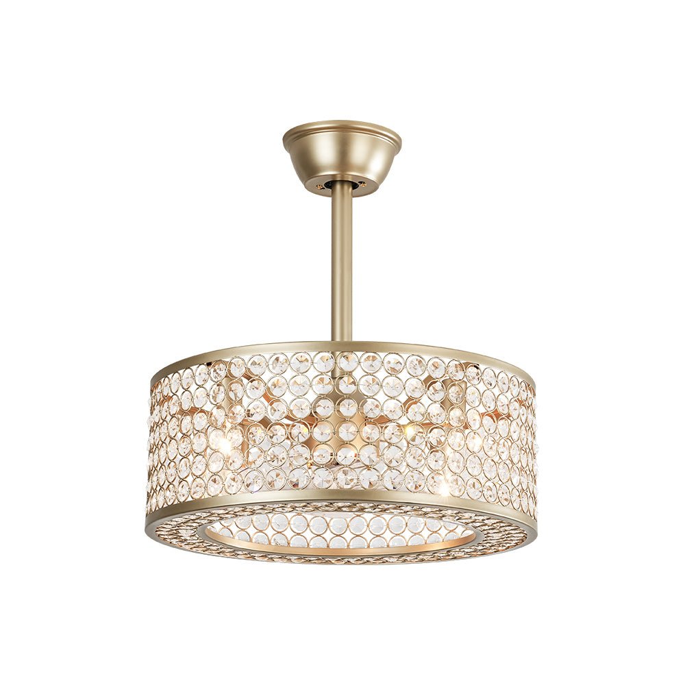 Ventilateur de plafond moderne avec lumière en cristal