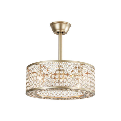Ventilateur de plafond moderne avec lumière en cristal