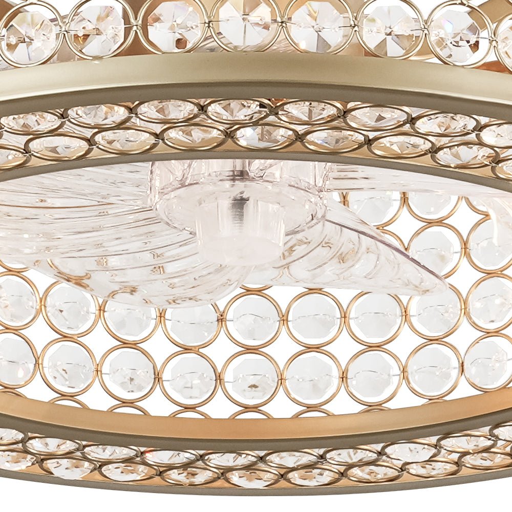 Ventilateur de plafond moderne avec lumière en cristal