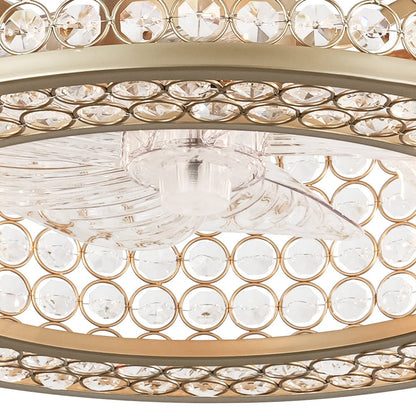 Ventilateur de plafond moderne avec lumière en cristal