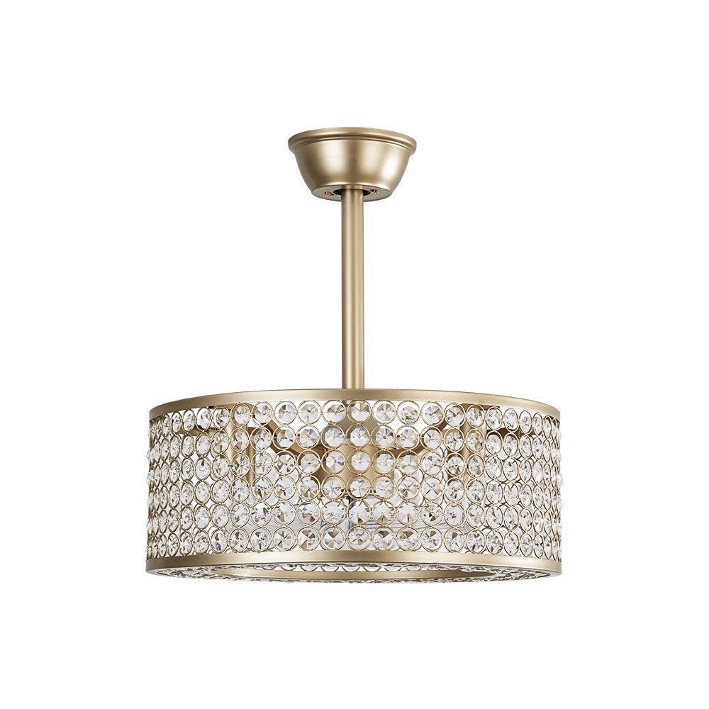 Ventilateur de plafond moderne avec lumière en cristal