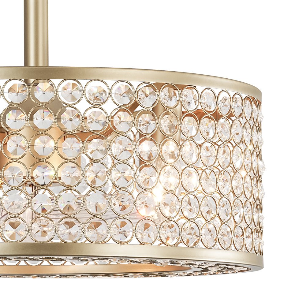 Ventilateur de plafond moderne avec lumière en cristal