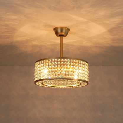 Ventilateur de plafond moderne avec lumière en cristal