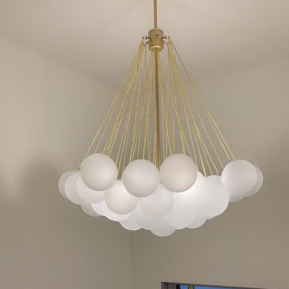Lustre grappe de bulles en verre