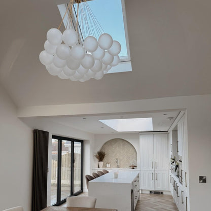 Lustre grappe de bulles en verre