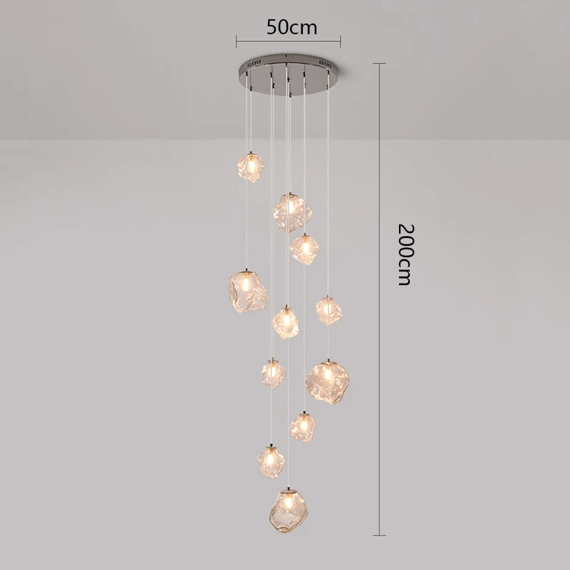 Lustre moderne à LED pour escalier
