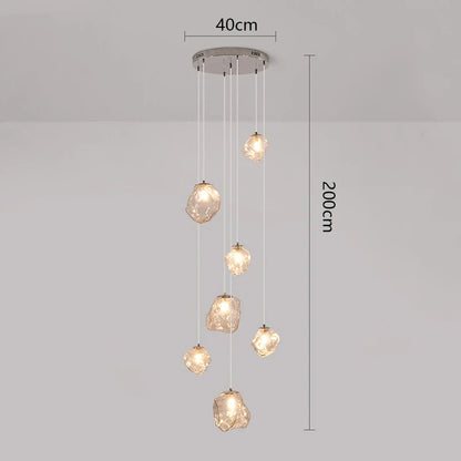 Lustre moderne à LED pour escalier